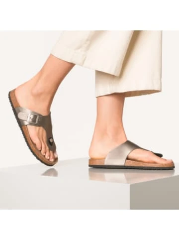 Sandalen Ambellis Classic Zehentrenner Im Metallic Look Günstig Kaufen – Bild 2